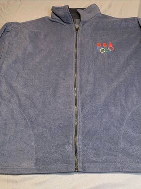 Vintage 1990s Team USA Olympics Fleece Full Zip Blue Jacket Unisex XL